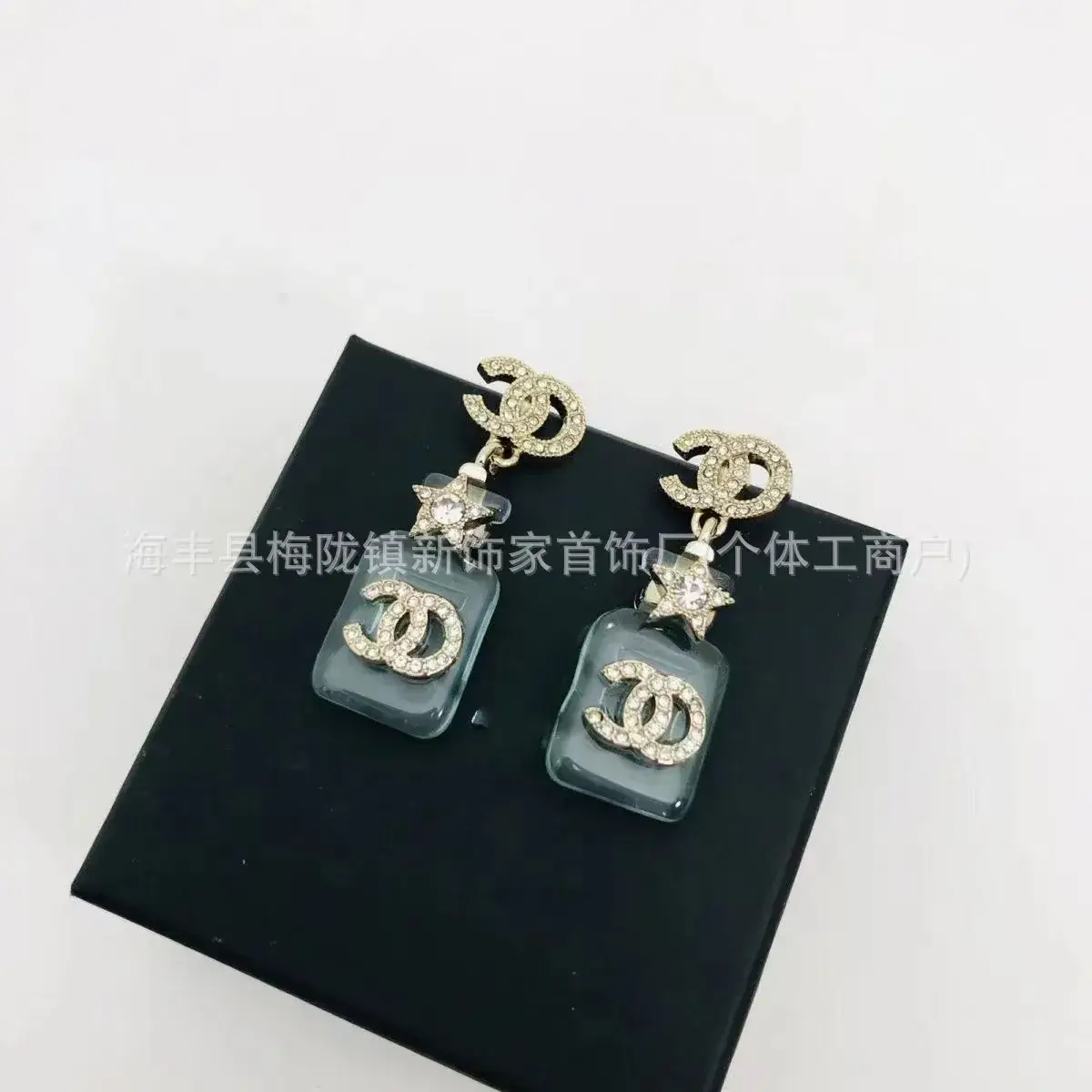 Double C Earrings Pearl Bow High End 925 Gold - Image 32