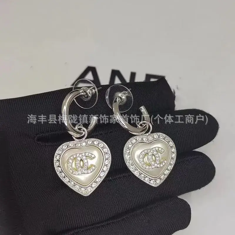 Double C Earrings Pearl Bow High End 925 Gold - Image 43