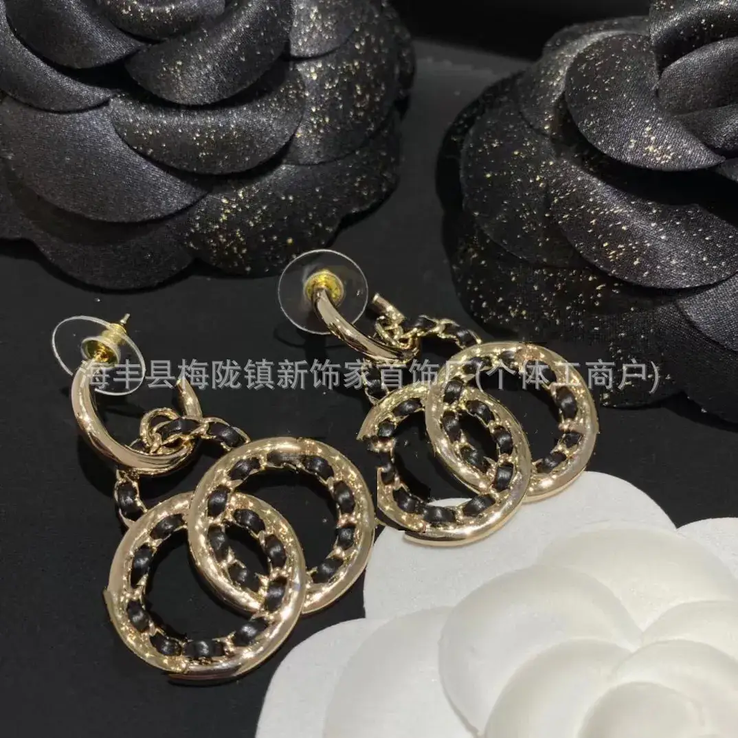 Double C Earrings Pearl Bow High End 925 Gold - Image 53