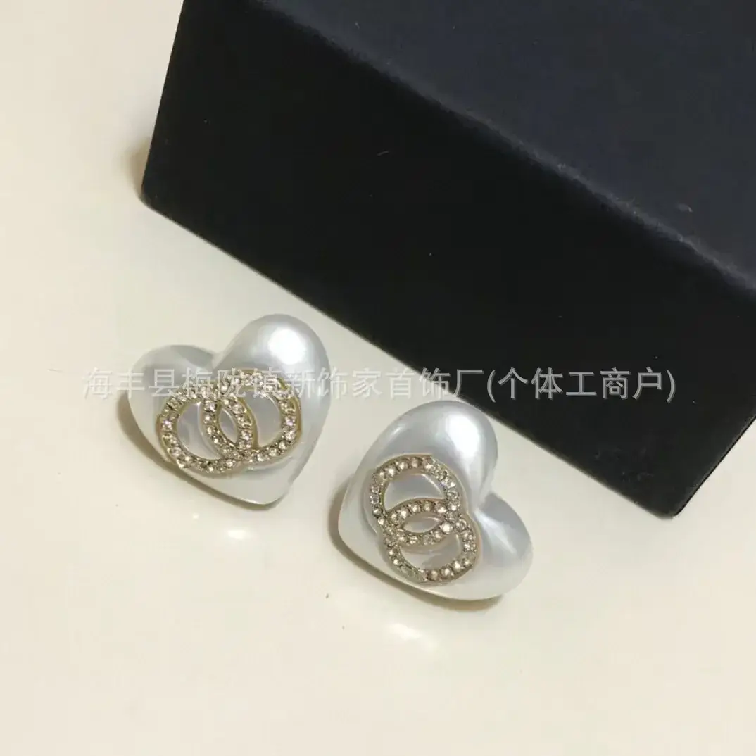 Double C Earrings Pearl Bow High End 925 Gold - Image 57