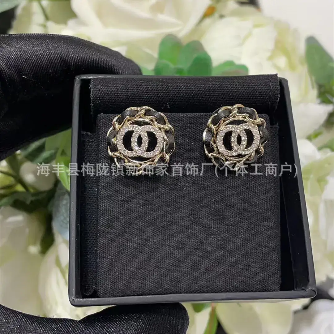 Double C Earrings Pearl Bow High End 925 Gold - Image 58