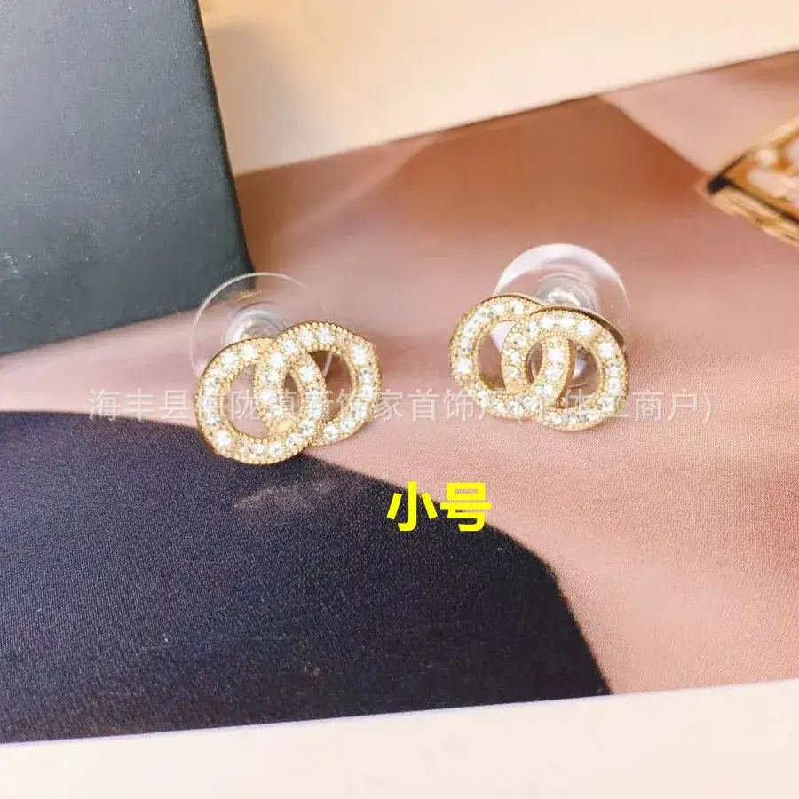 Double C Earrings Pearl Bow High End 925 Gold - Image 68