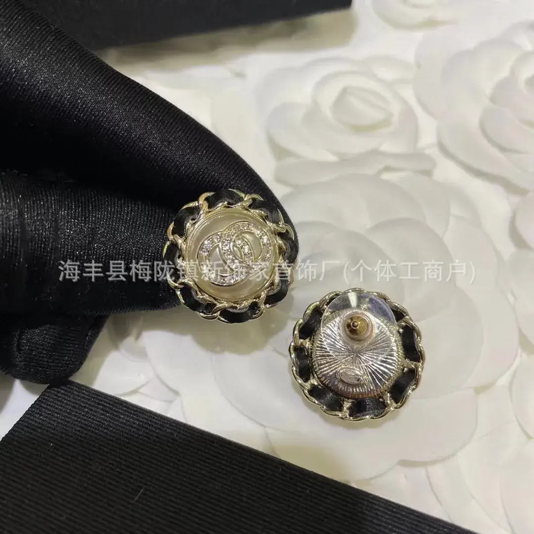 Double C Earrings Pearl Bow High End 925 Gold - Image 72