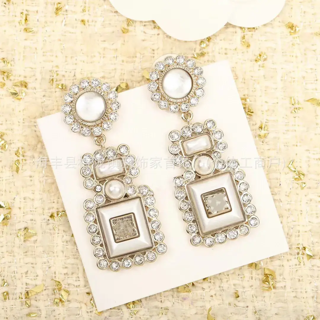 Double C Earrings Pearl Bow High End 925 Gold - Image 82