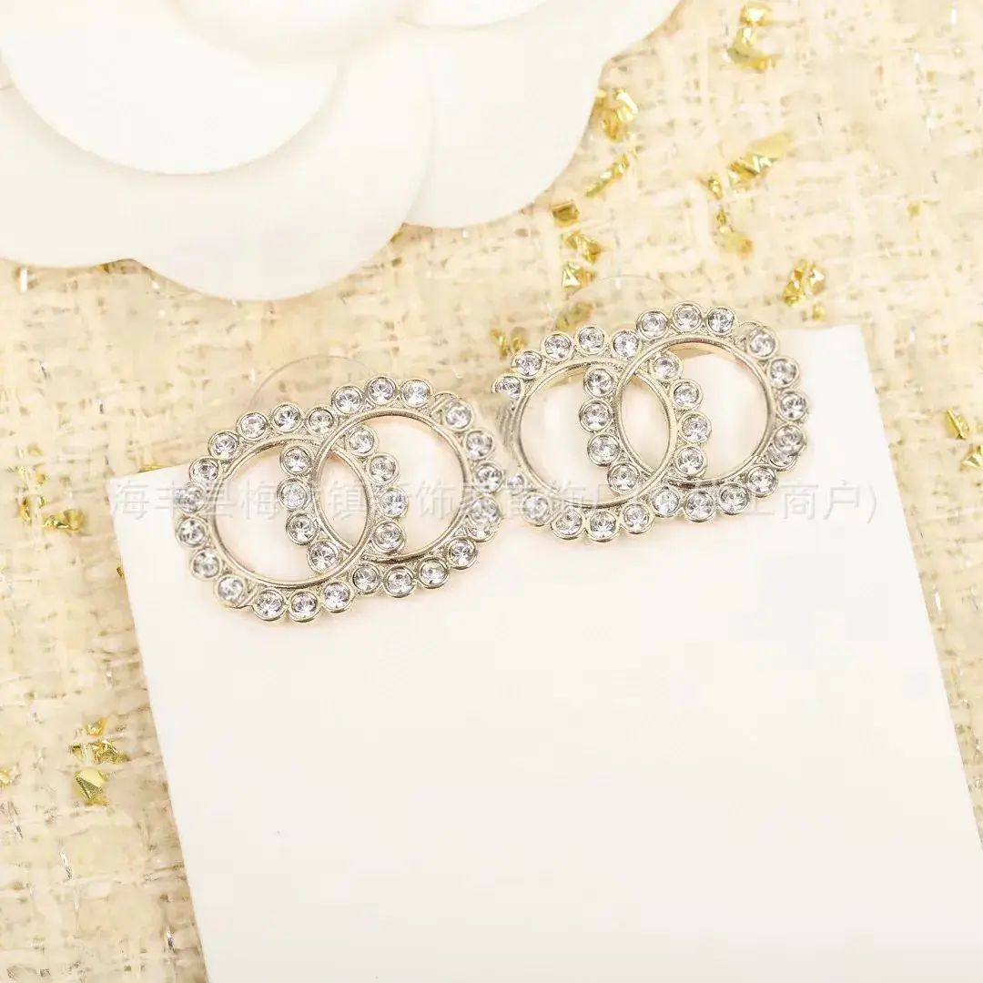 Double C Earrings Pearl Bow High End 925 Gold - Image 96