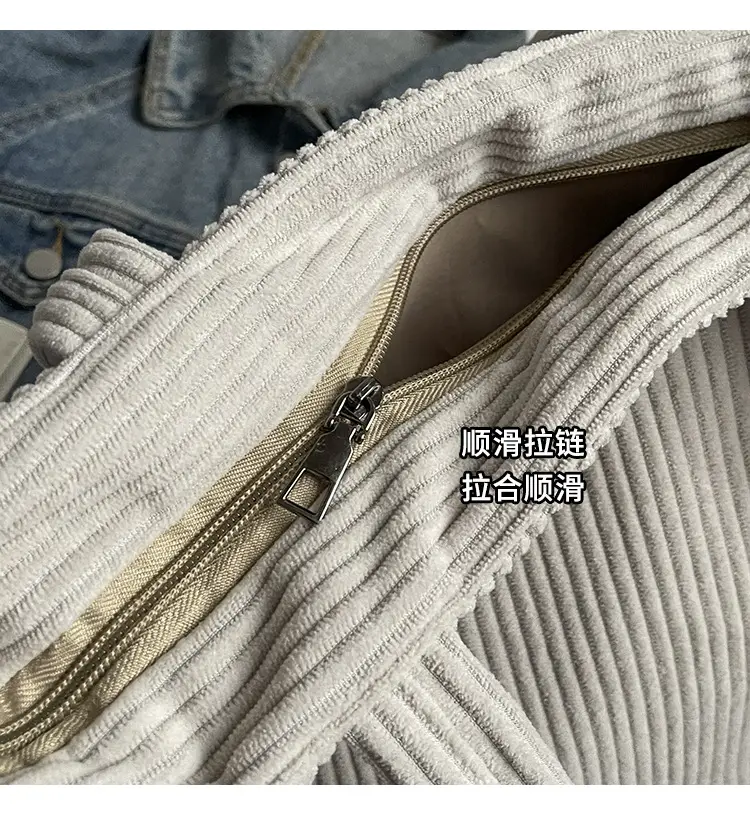 Green Corduroy Tote Bag for Women Cross Border Trade Student Commuter — feature 6