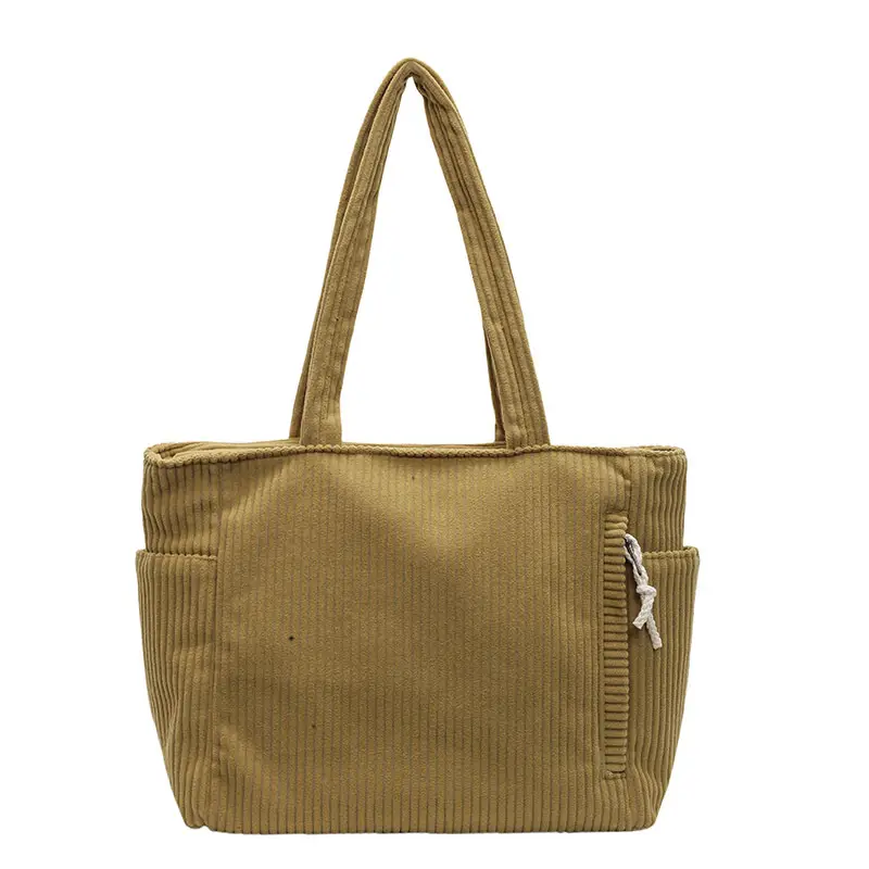 Green Corduroy Tote Bag for Women Cross Border Trade Student Commuter