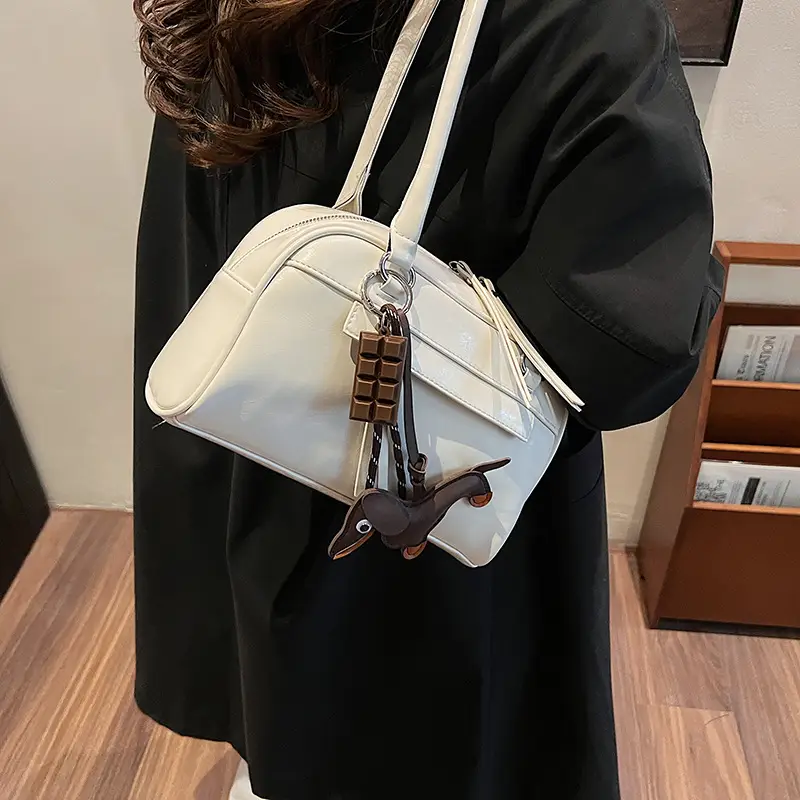 Brown Textured Shoulder Bag for Women 2024 - Image 12