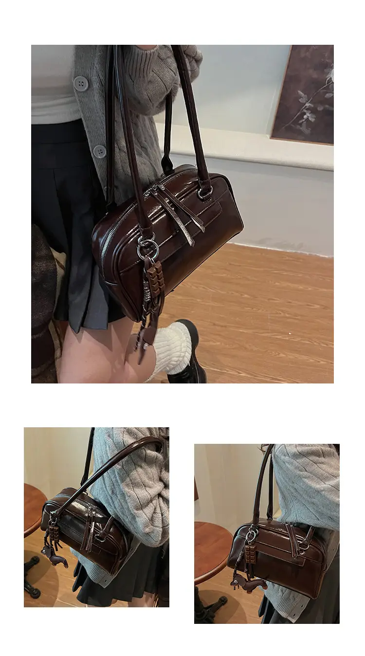 Brown Textured Shoulder Bag for Women 2024 — feature 12