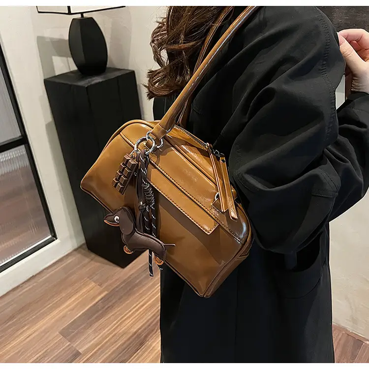 Brown Textured Shoulder Bag for Women 2024 — feature 35