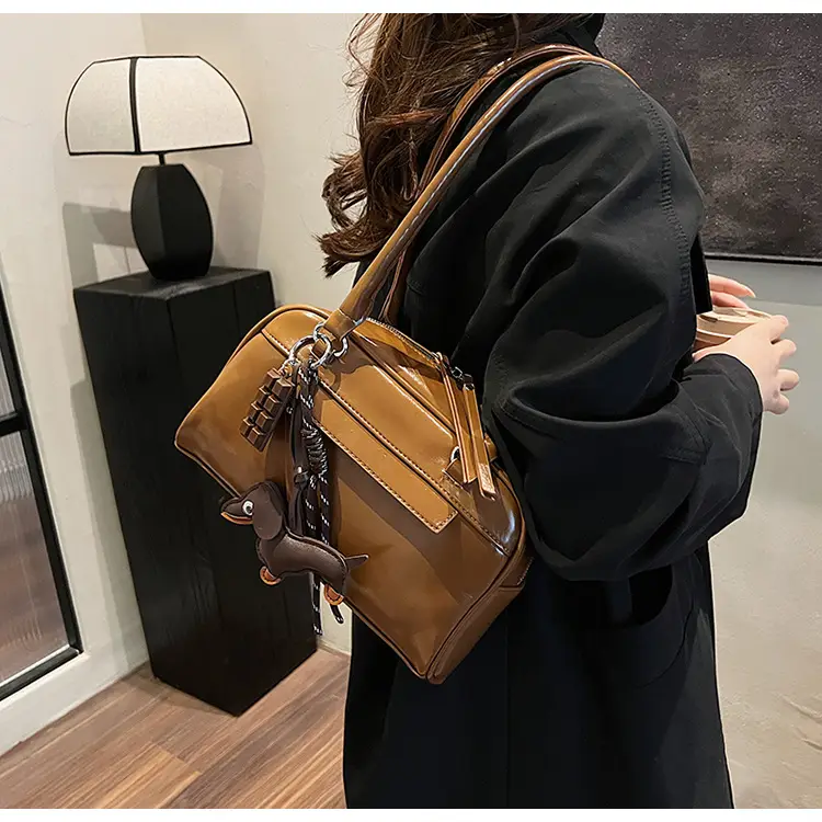 Brown Textured Shoulder Bag for Women 2024 — feature 36