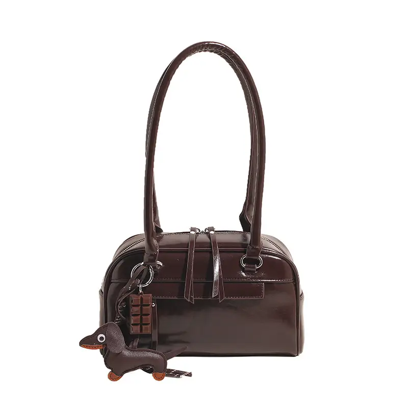 Brown Textured Shoulder Bag for Women 2024 - Image 3
