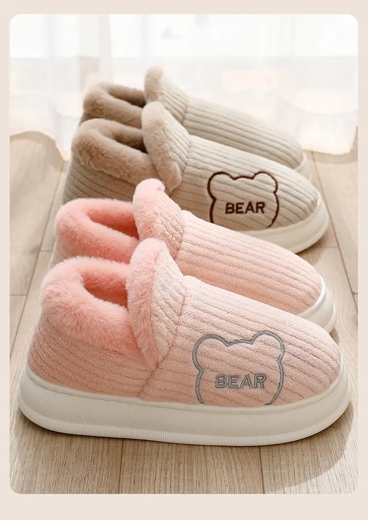 All-Inclusive Cotton Slippers for Women, Winter 2024, Indoor Thick-Soled Fleece-Lined Warm Cotton Shoes for Winter Home Leisure — feature 3