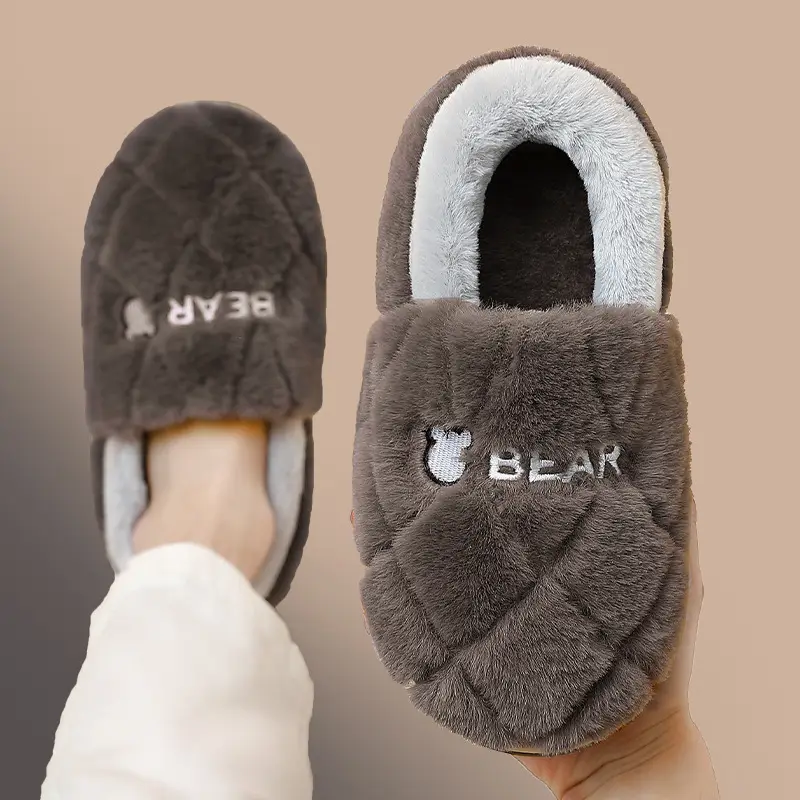 All-Inclusive Cotton Slippers for Women, Winter 2024, Indoor Thick-Soled Fleece-Lined Warm Cotton Shoes for Winter Home Leisure - Image 6