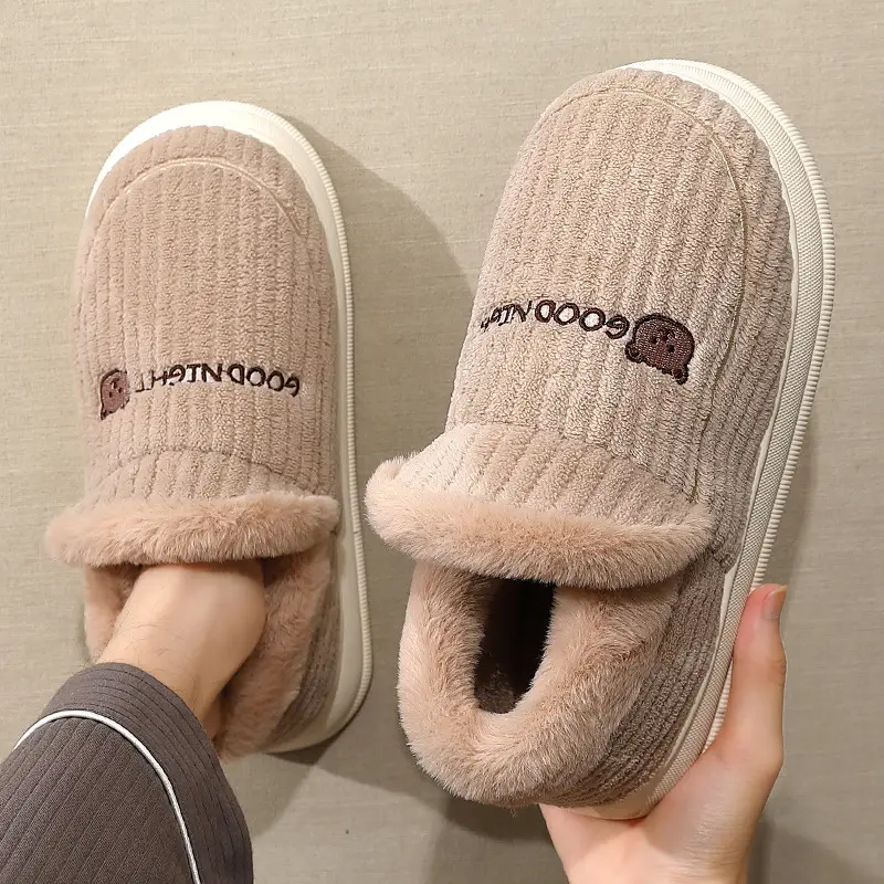 All-Inclusive Cotton Slippers for Women, Winter 2024, Indoor Thick-Soled Fleece-Lined Warm Cotton Shoes for Winter Home Leisure - Image 2