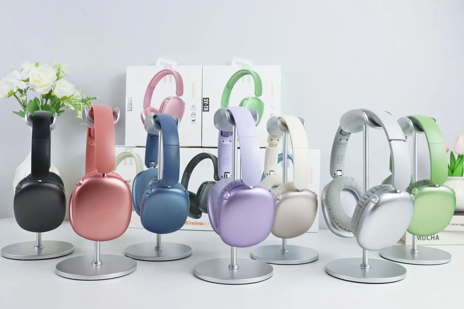 Wireless Bluetooth Headset Silver Long Lasting Noise Reduction — feature 3