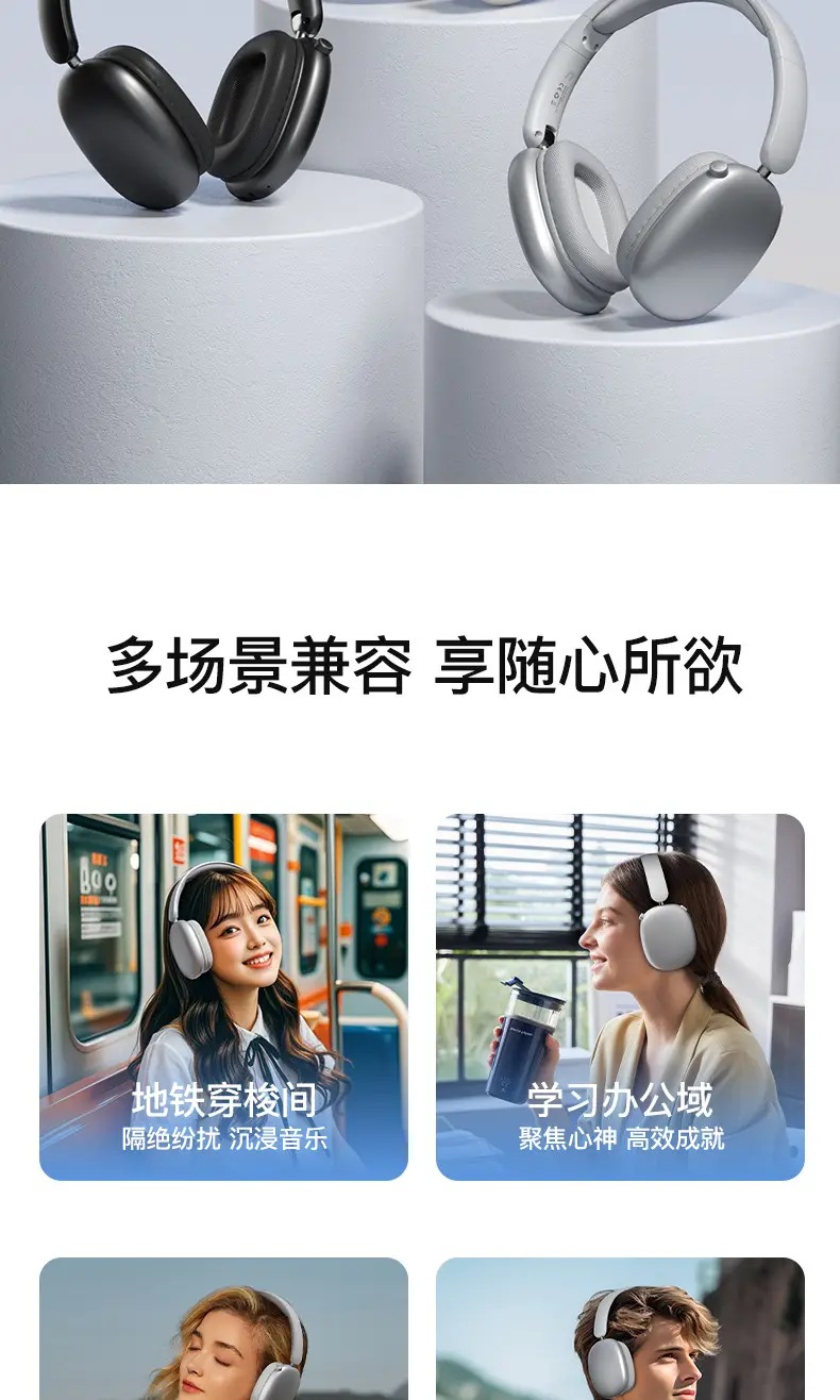 Wireless Bluetooth Headset Silver Long Lasting Noise Reduction — feature 8