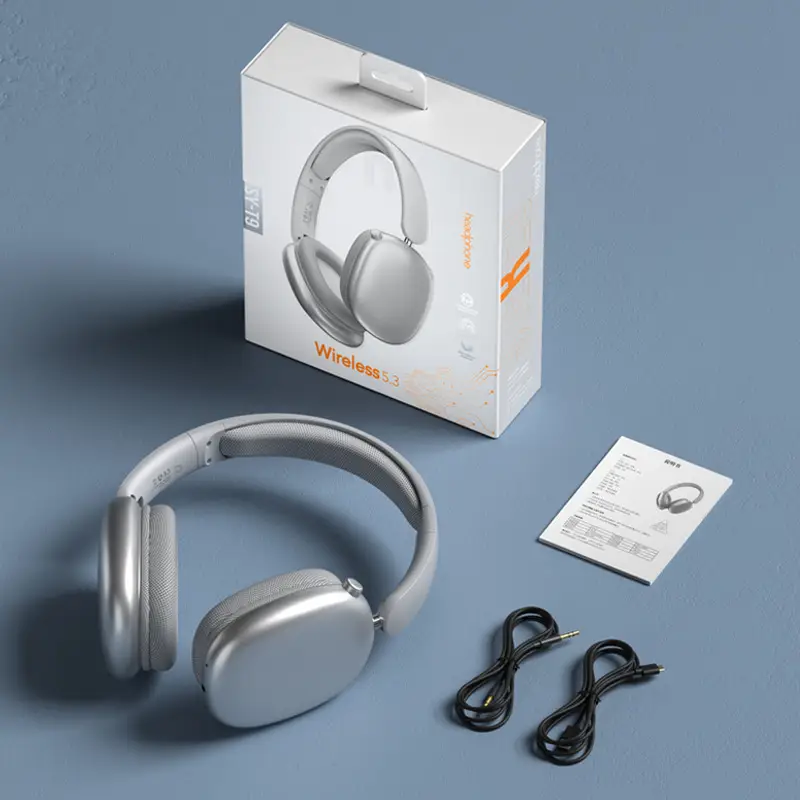 Wireless Bluetooth Headset Silver Long Lasting Noise Reduction - Image 4