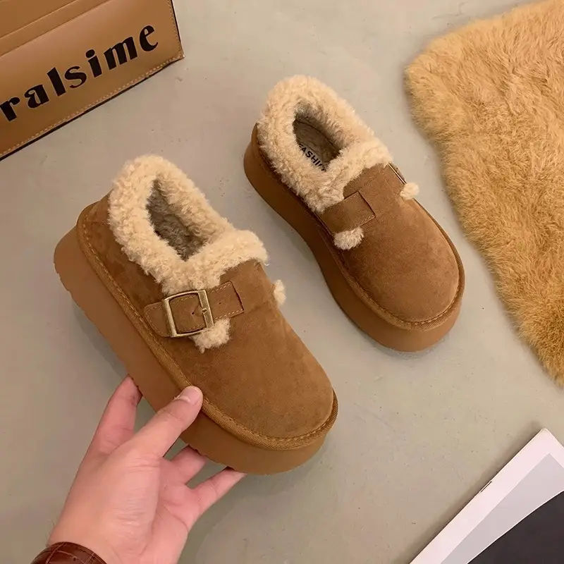 Women Fleece Lined Snow Boots Brown 2025