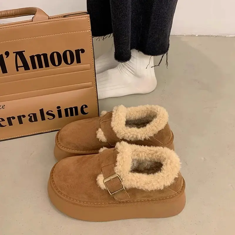Women Fleece Lined Snow Boots Brown 2025