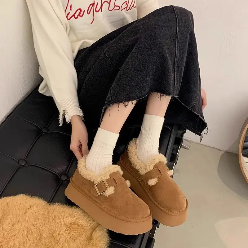 Women Fleece Lined Snow Boots Brown 2025