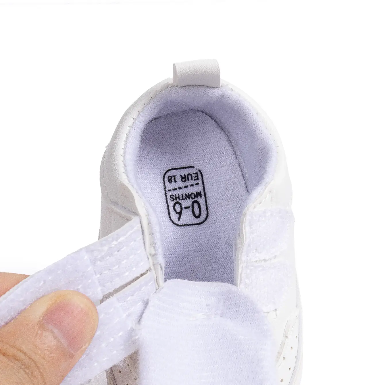 White Velcro Baby Shoes for 0-1 Year Old — feature 13