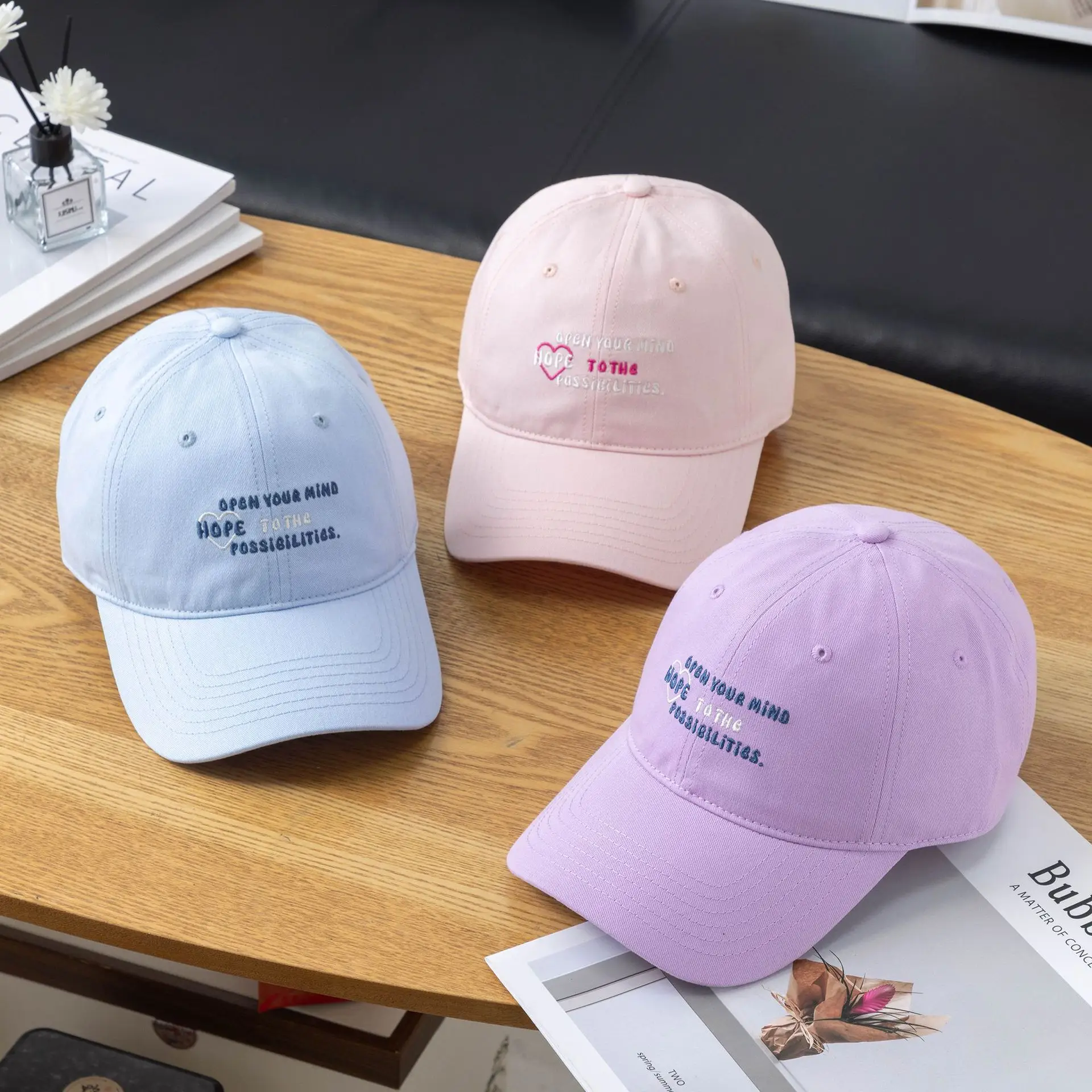 Women White Korean Letter Baseball Cap Spring Summer - Image 8