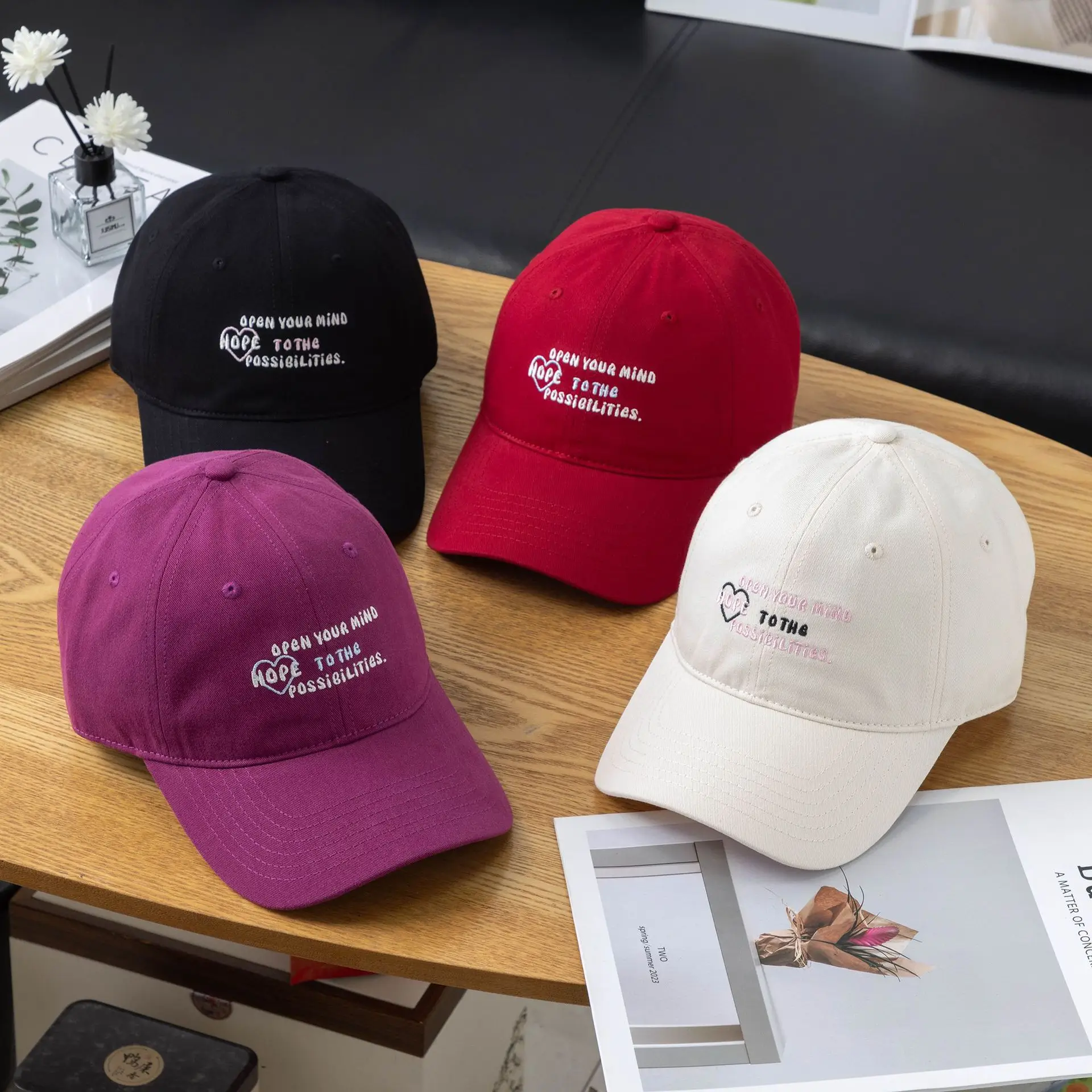 Women White Korean Letter Baseball Cap Spring Summer - Image 9