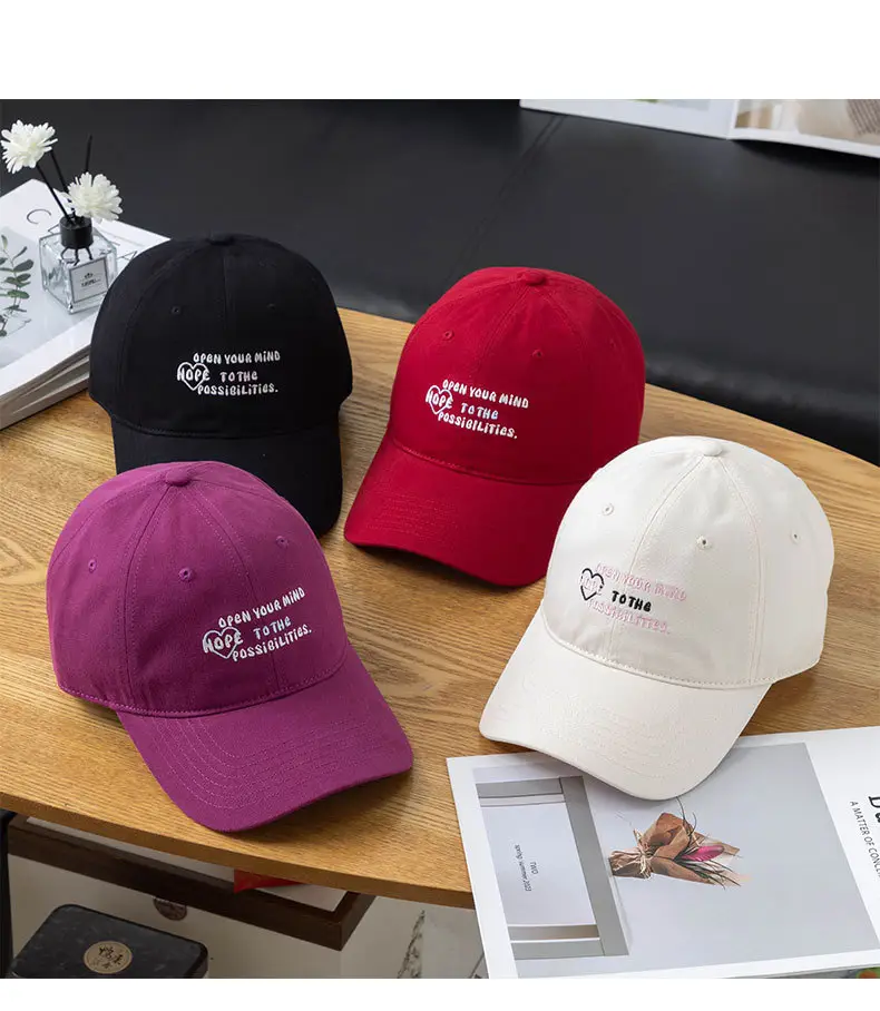 Women White Korean Letter Baseball Cap Spring Summer — feature 9