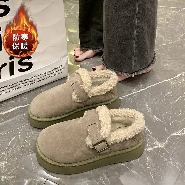 Women Velvet Snow Boots Thick Warm Winter 2025