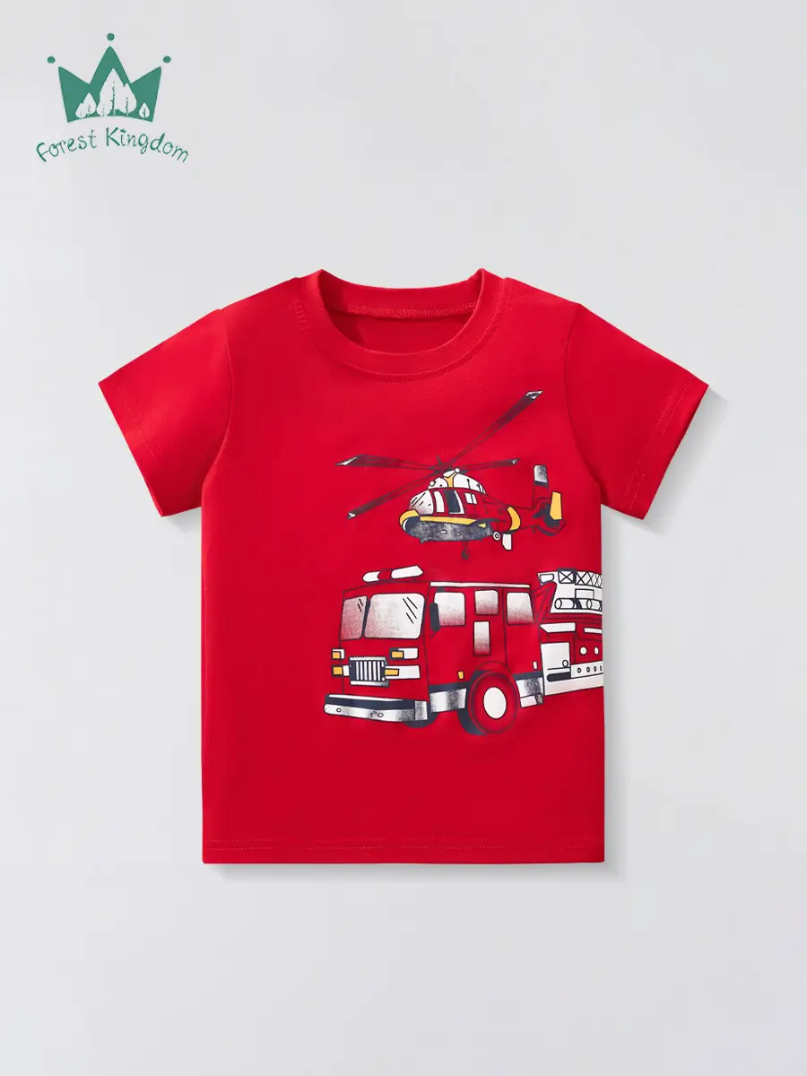 Red Cartoon T-Shirt for Boys 25Yr Summer Wear