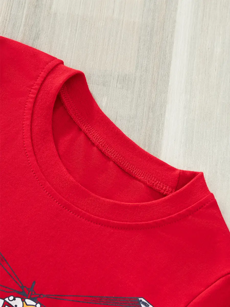 Red Cartoon T-Shirt for Boys 25Yr Summer Wear