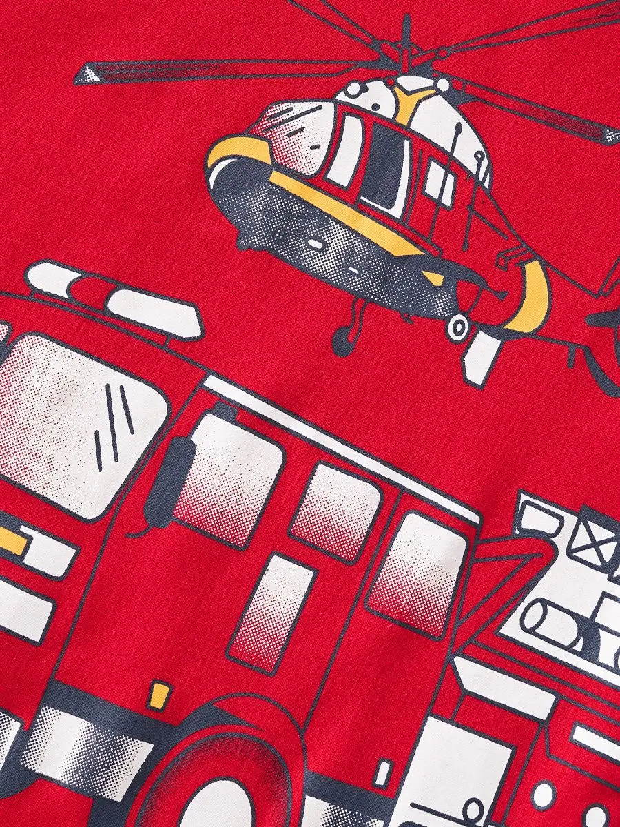 Red Cartoon T-Shirt for Boys 25Yr Summer Wear