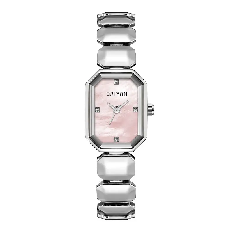 Daiyan Elegant Square Watch for Women Silver Band