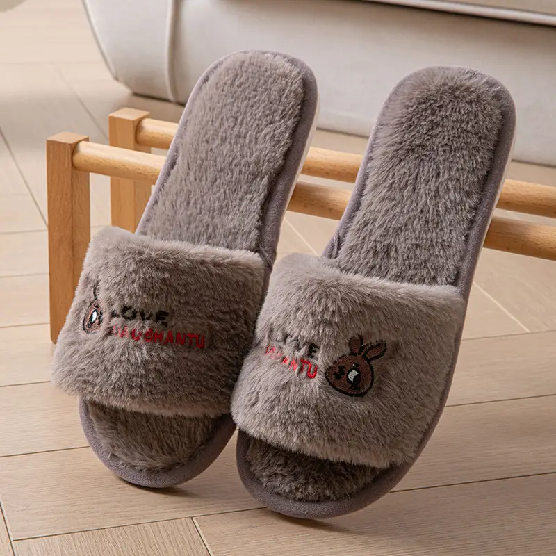 Autumn and Winter Cotton Slippers Summer Linen Cotton Linen Slippers Women's Home Indoor Non-slip Couple Sandals Factory Women's Small Love