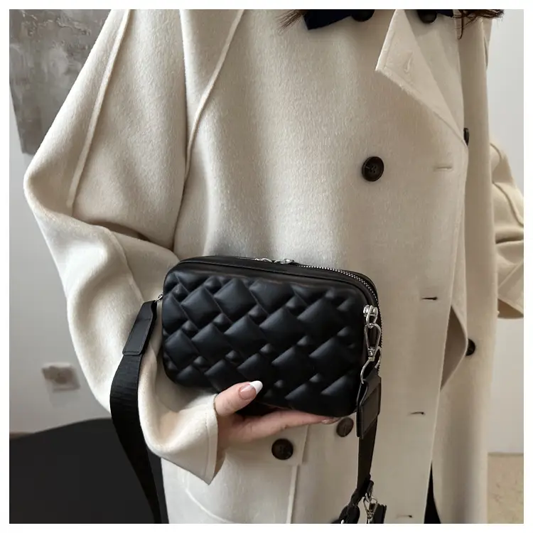 Black Quilted Shoulder Bag for Women — feature 11