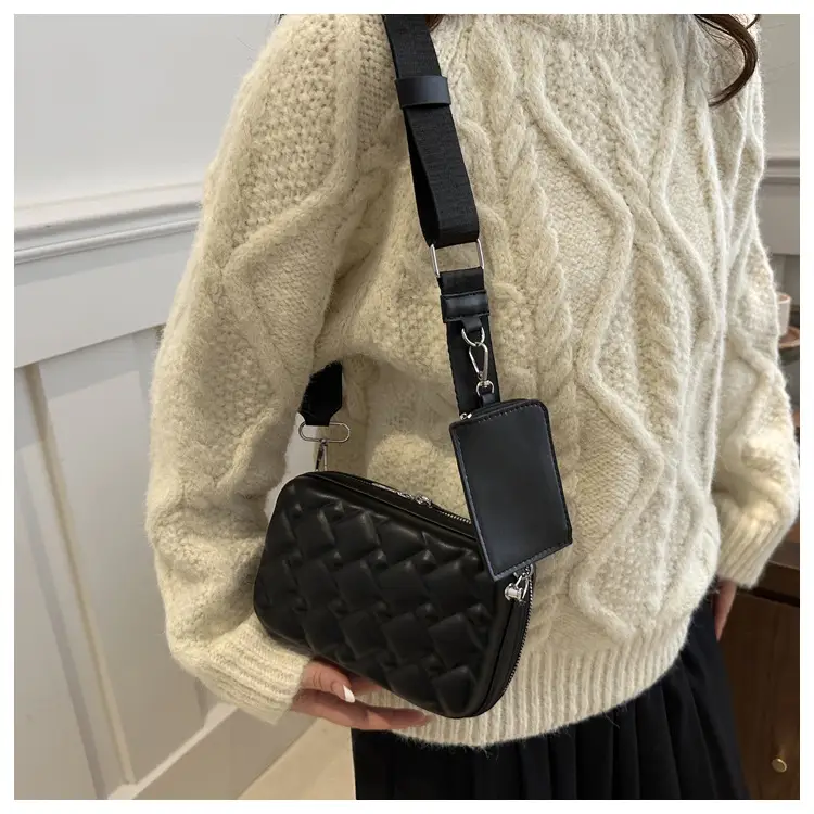 Black Quilted Shoulder Bag for Women — feature 16