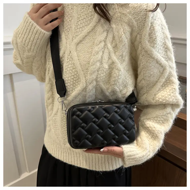 Black Quilted Shoulder Bag for Women — feature 18