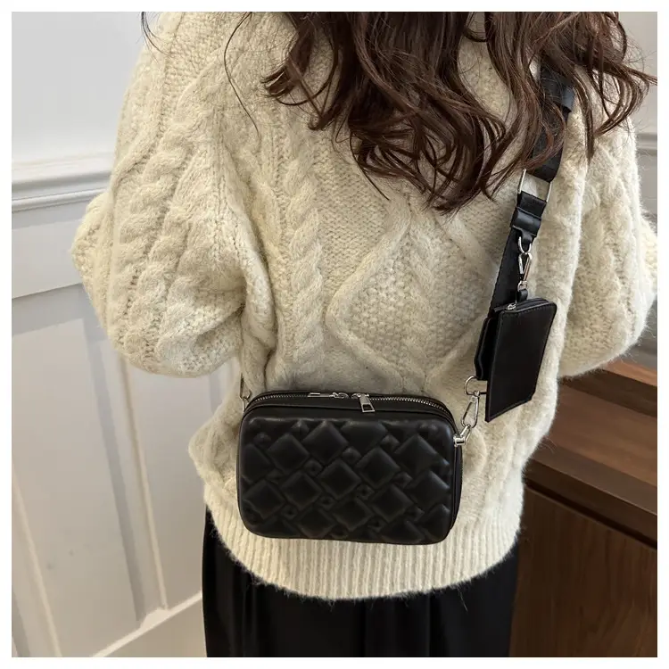 Black Quilted Shoulder Bag for Women — feature 19