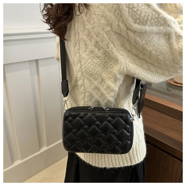 Black Quilted Shoulder Bag for Women — feature 20
