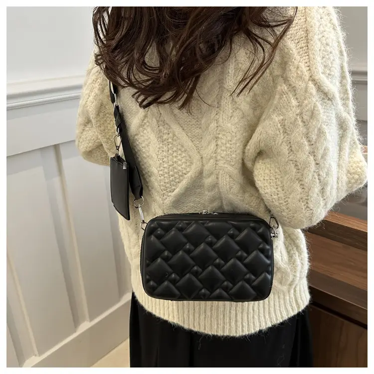 Black Quilted Shoulder Bag for Women — feature 21