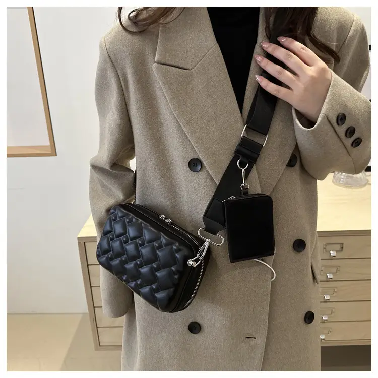 Black Quilted Shoulder Bag for Women — feature 22