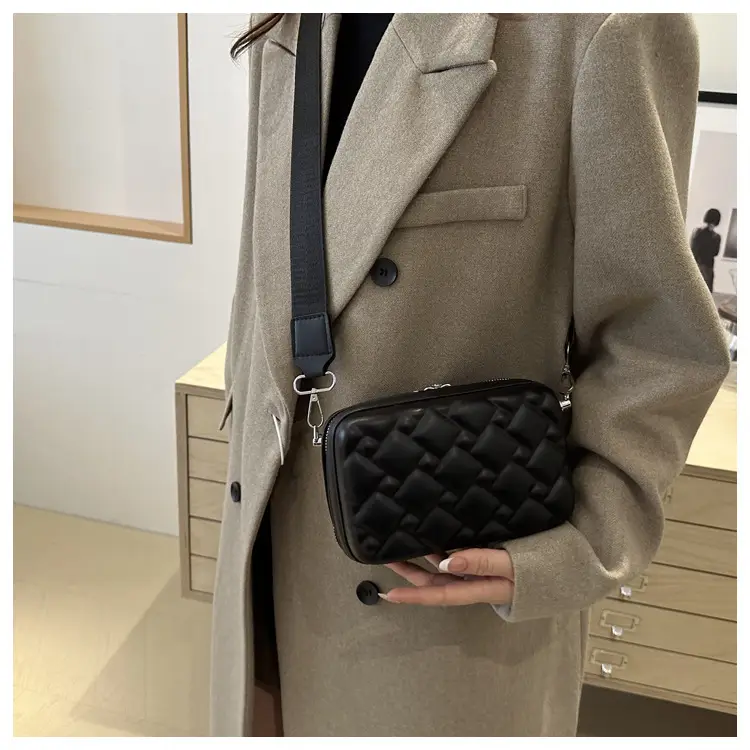 Black Quilted Shoulder Bag for Women — feature 23