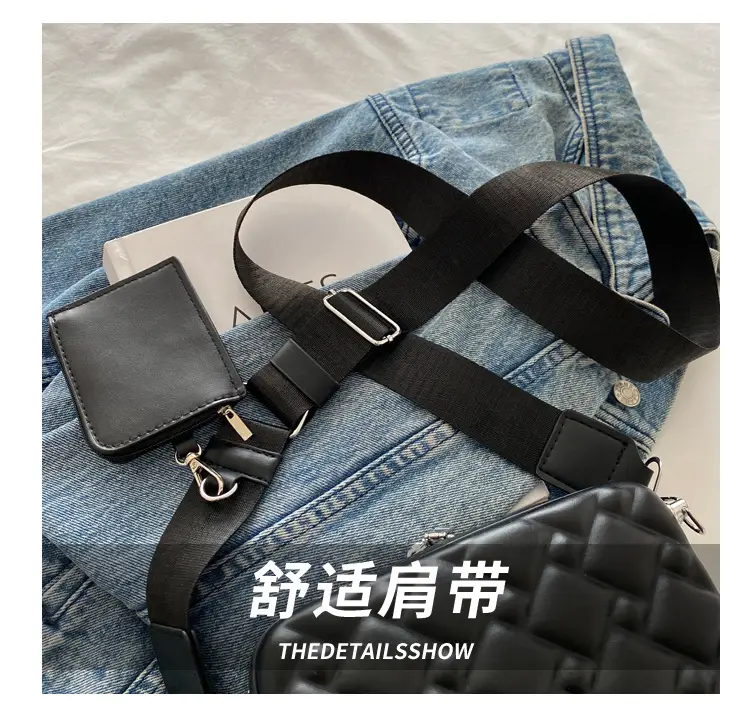 Black Quilted Shoulder Bag for Women — feature 4