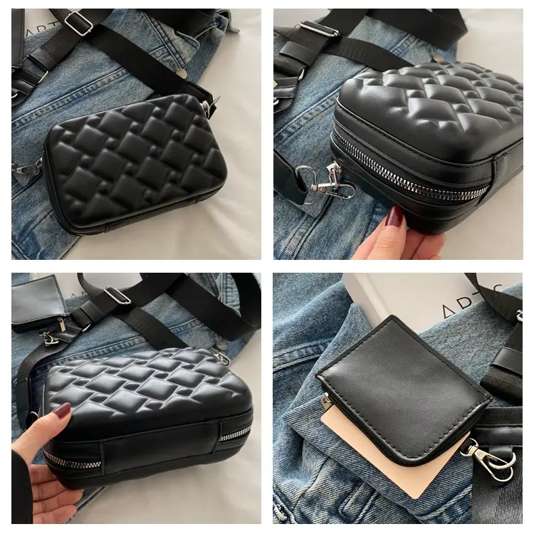 Black Quilted Shoulder Bag for Women — feature 8