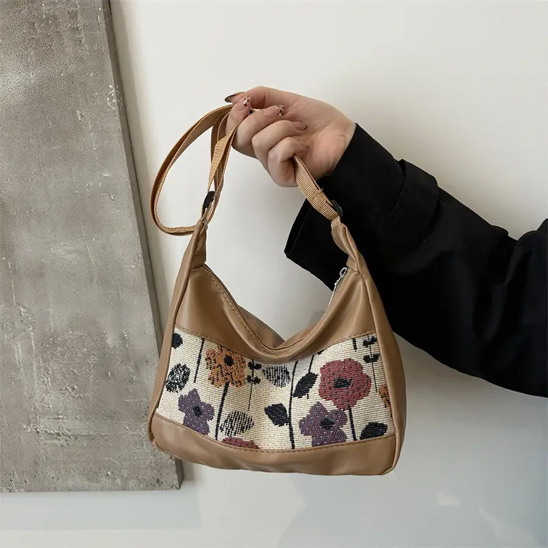 Canvas Floral Shoulder Bag Women Winter Autumn - Image 5