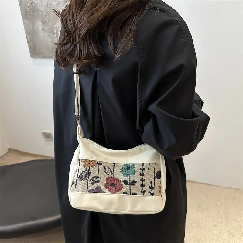 Canvas Floral Shoulder Bag Women Winter Autumn - Image 6