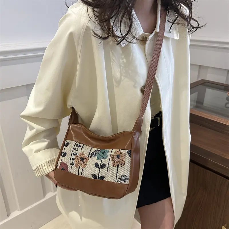 Canvas Floral Shoulder Bag Women Winter Autumn - Image 7