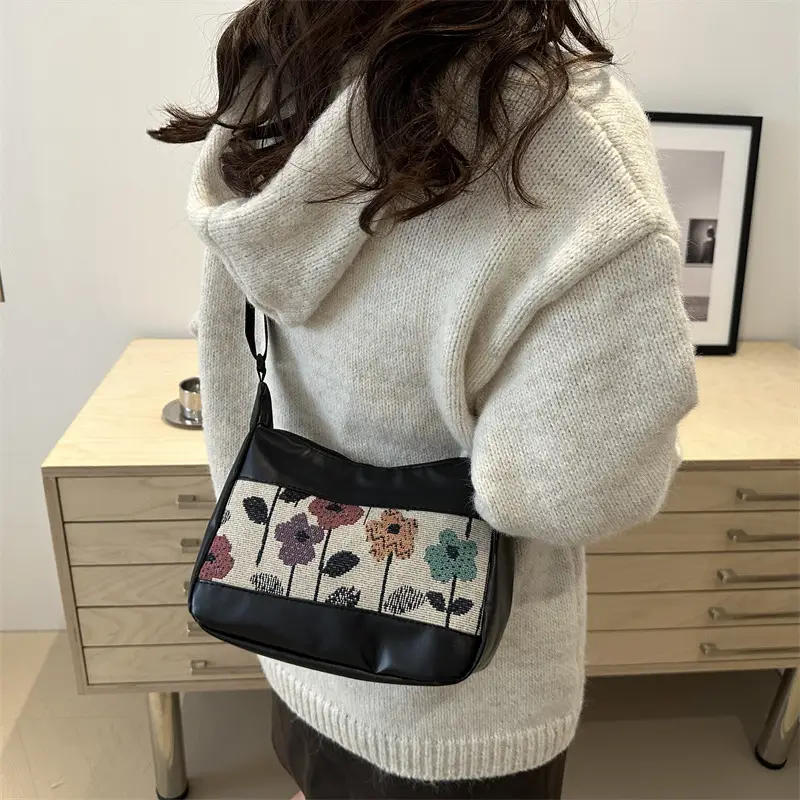Canvas Floral Shoulder Bag Women Winter Autumn - Image 8