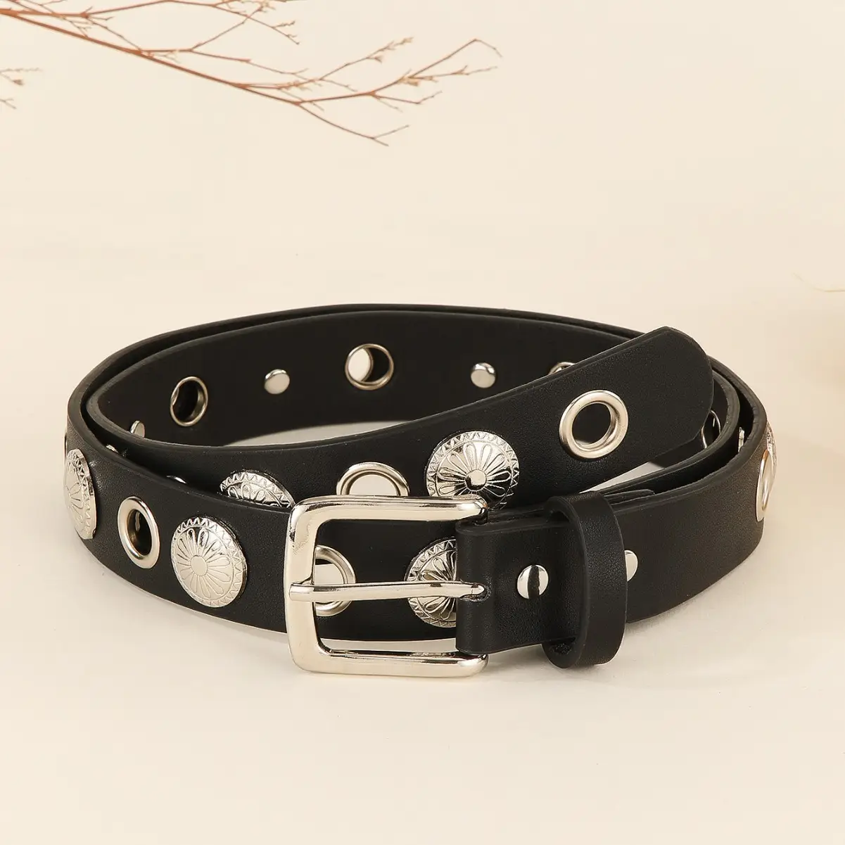 Non-Perforated Punk Chain Belt for Men Women - Image 3